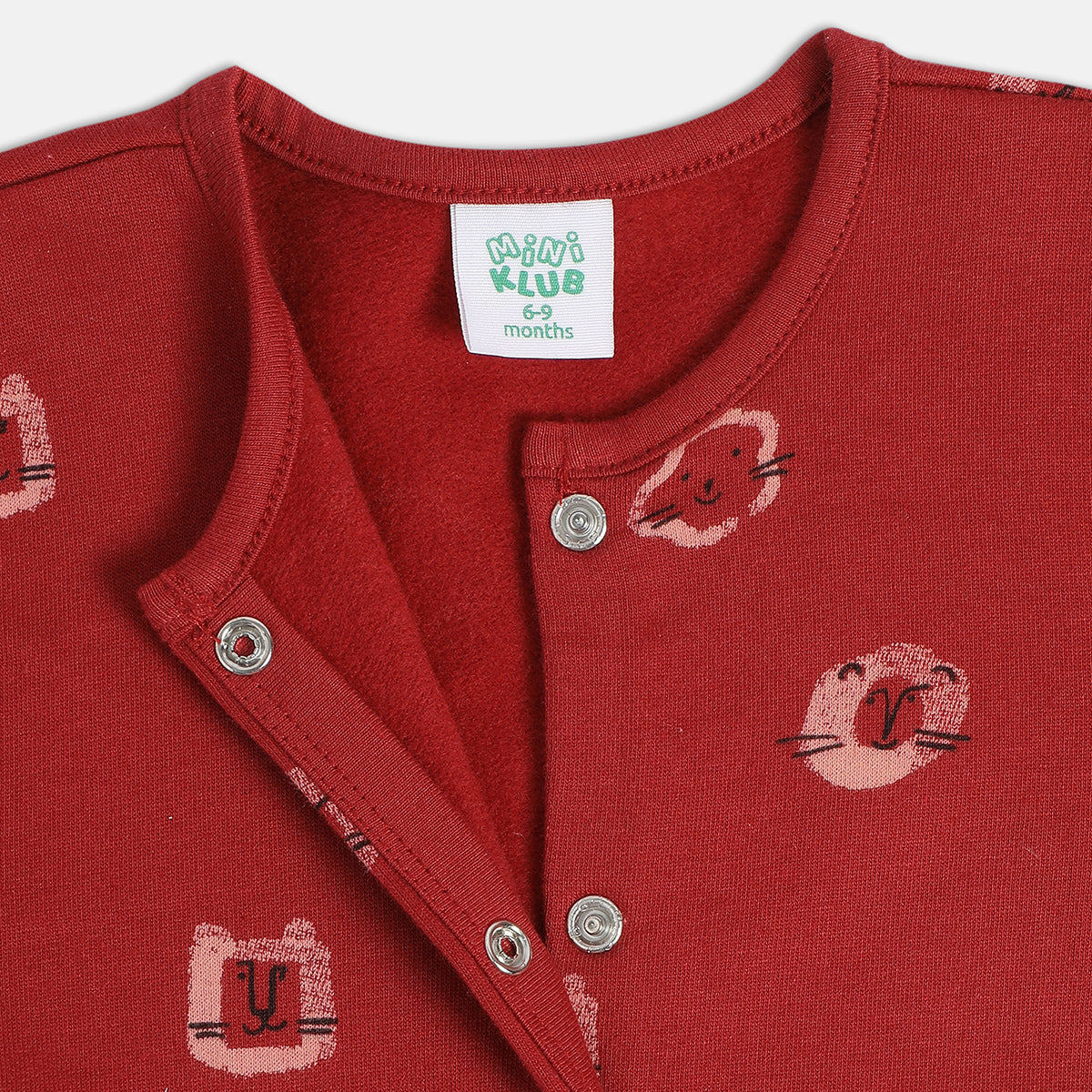 Girls Red And Marshmallow Full Sleeve Sleep Suit (Pack Of 2)