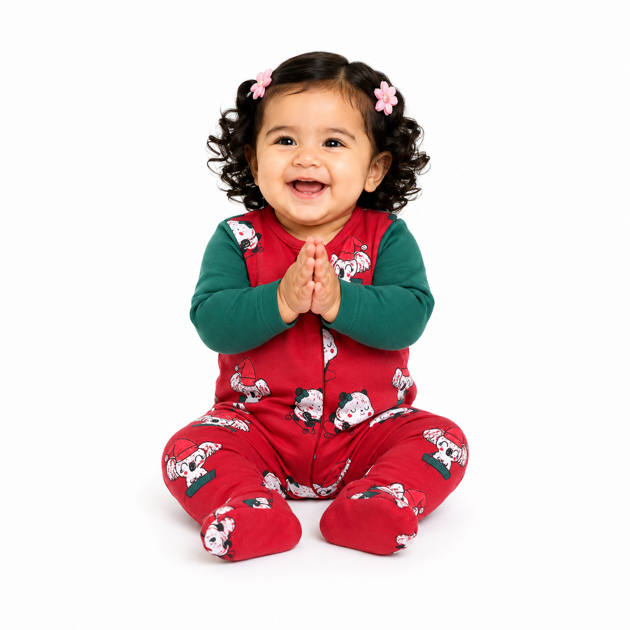 Girls Red Pack Of 1 Sleep Suit