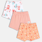 Girls Pack Of 3 Shorts - Multi