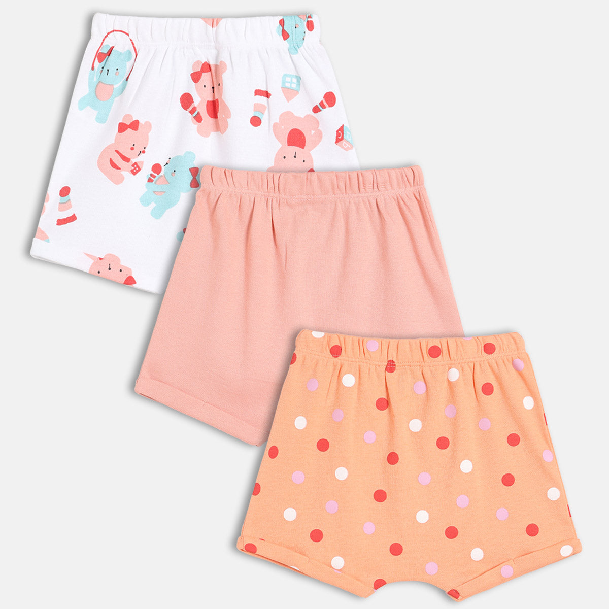 Girls Pack Of 3 Shorts - Multi