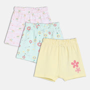 Girls Pack Of 3 Normal Mid Thigh Length Shorts Multi