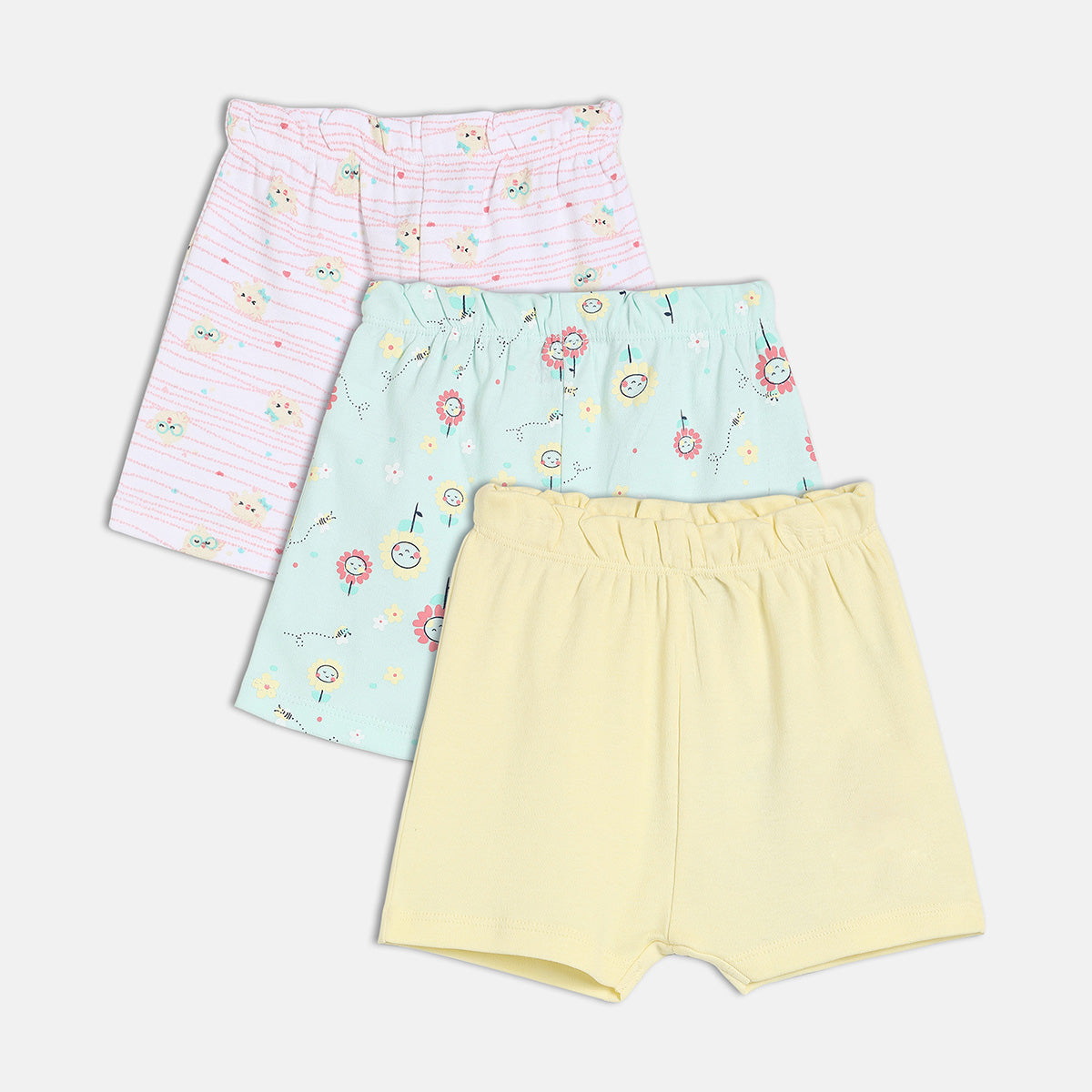 Girls Pack Of 3 Normal Mid Thigh Length Shorts Multi