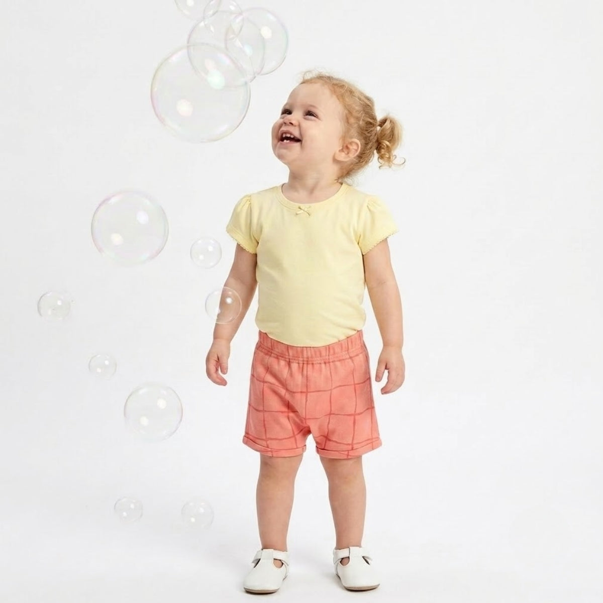 Baby girls Pack Of 3 cotton printed Shorts - Blue & Peach