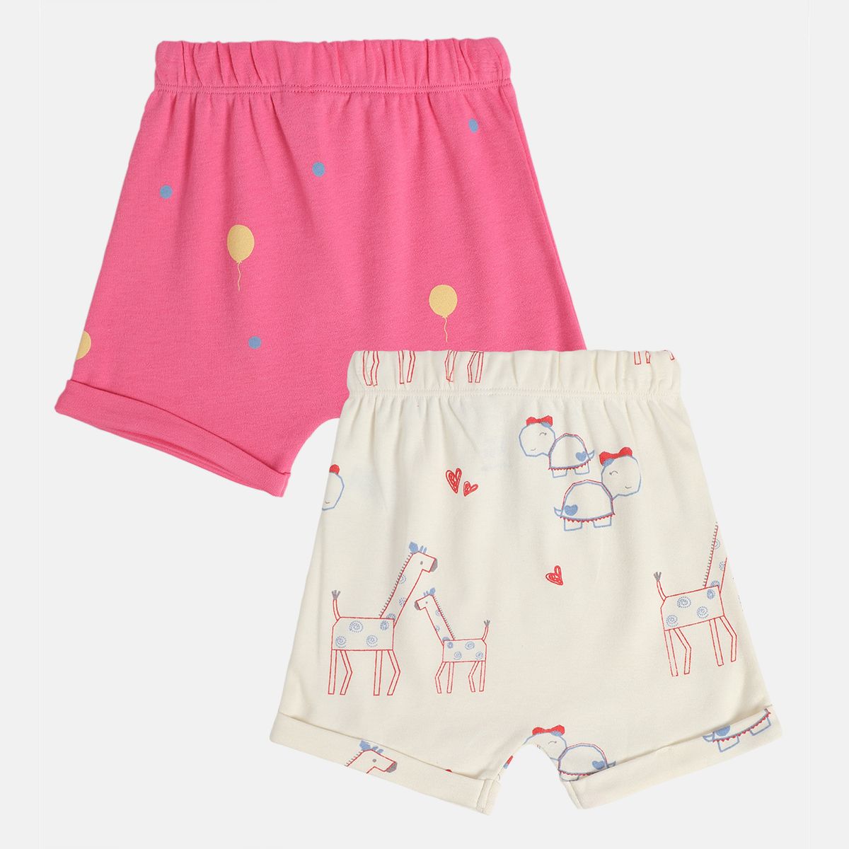 Girls Multicolor Pack Of 2 Shorts
