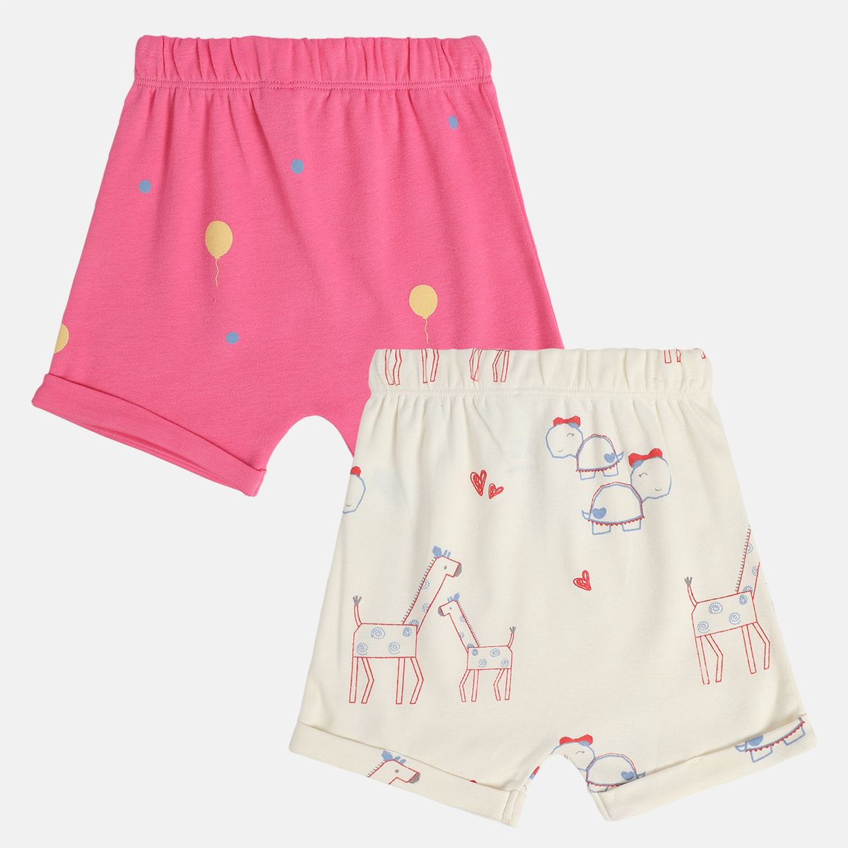 Girls Multicolor Pack Of 2 Shorts