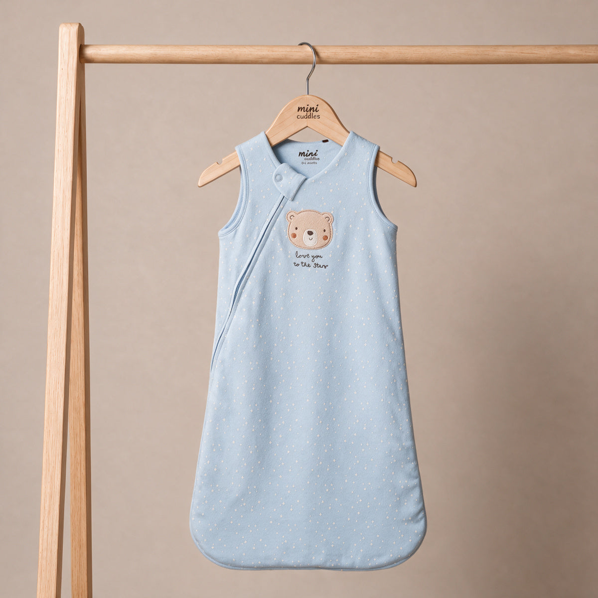 Baby Boys Teddy Bear Embroidered Sleeping Bag, Blue