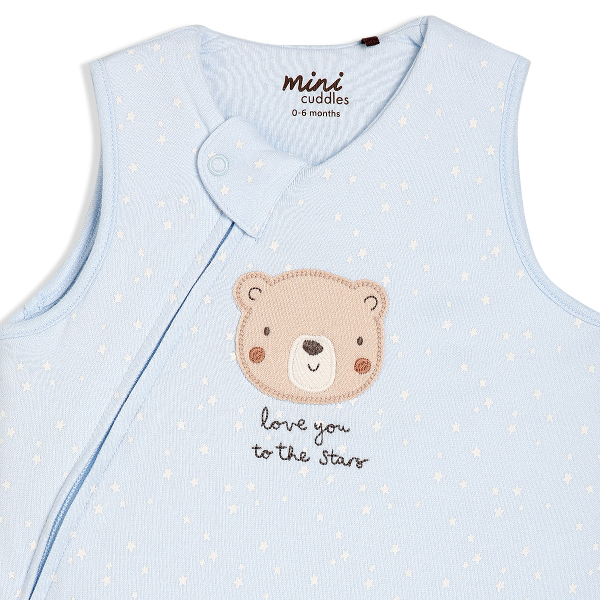 Baby Boys Teddy Bear Embroidered Sleeping Bag, Blue