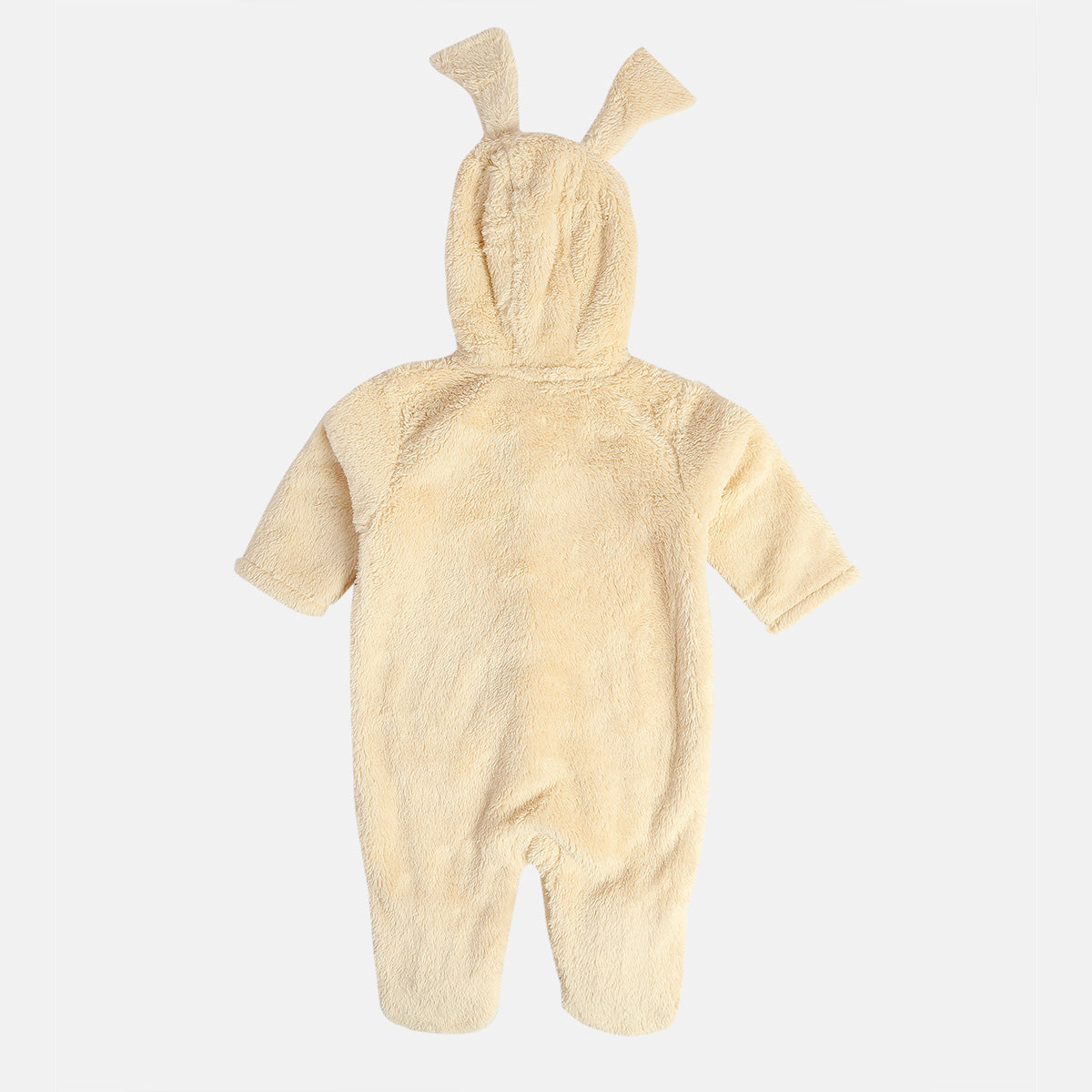 Baby Unisex Plush Dog Hooded Animal Sleepsuit – Beige