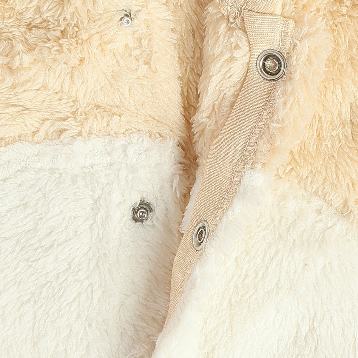 Baby Unisex Plush Dog Hooded Animal Sleepsuit – Beige