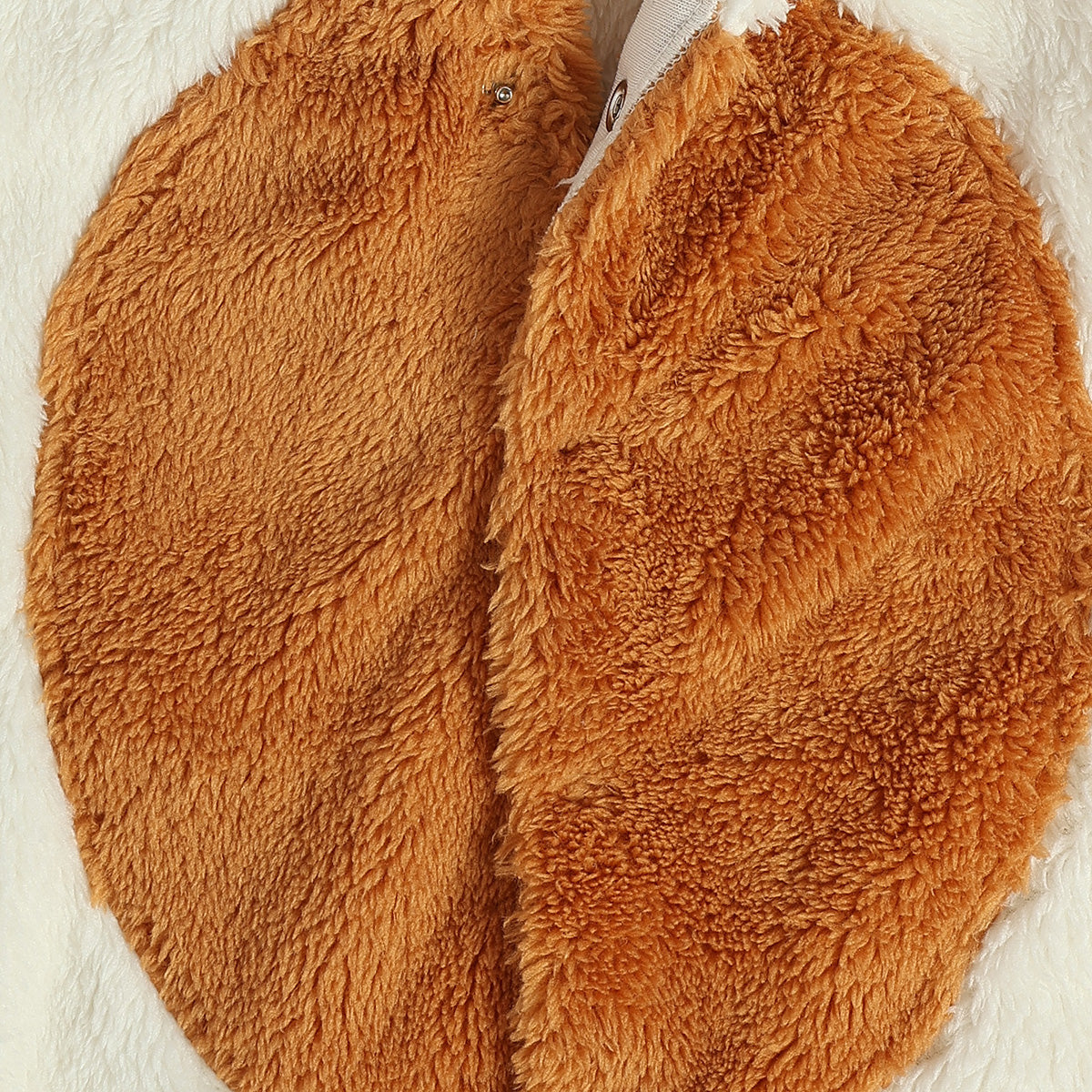 Baby Unisex Plush Polar Bear Hooded Animal Sleepsuit – Cream