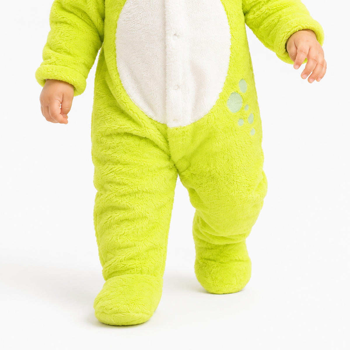 Unisex Baby Green Cotton Sleep Suit Casual Wear