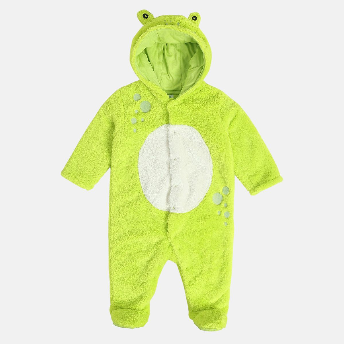 Unisex Green Front Open Sleep Suit