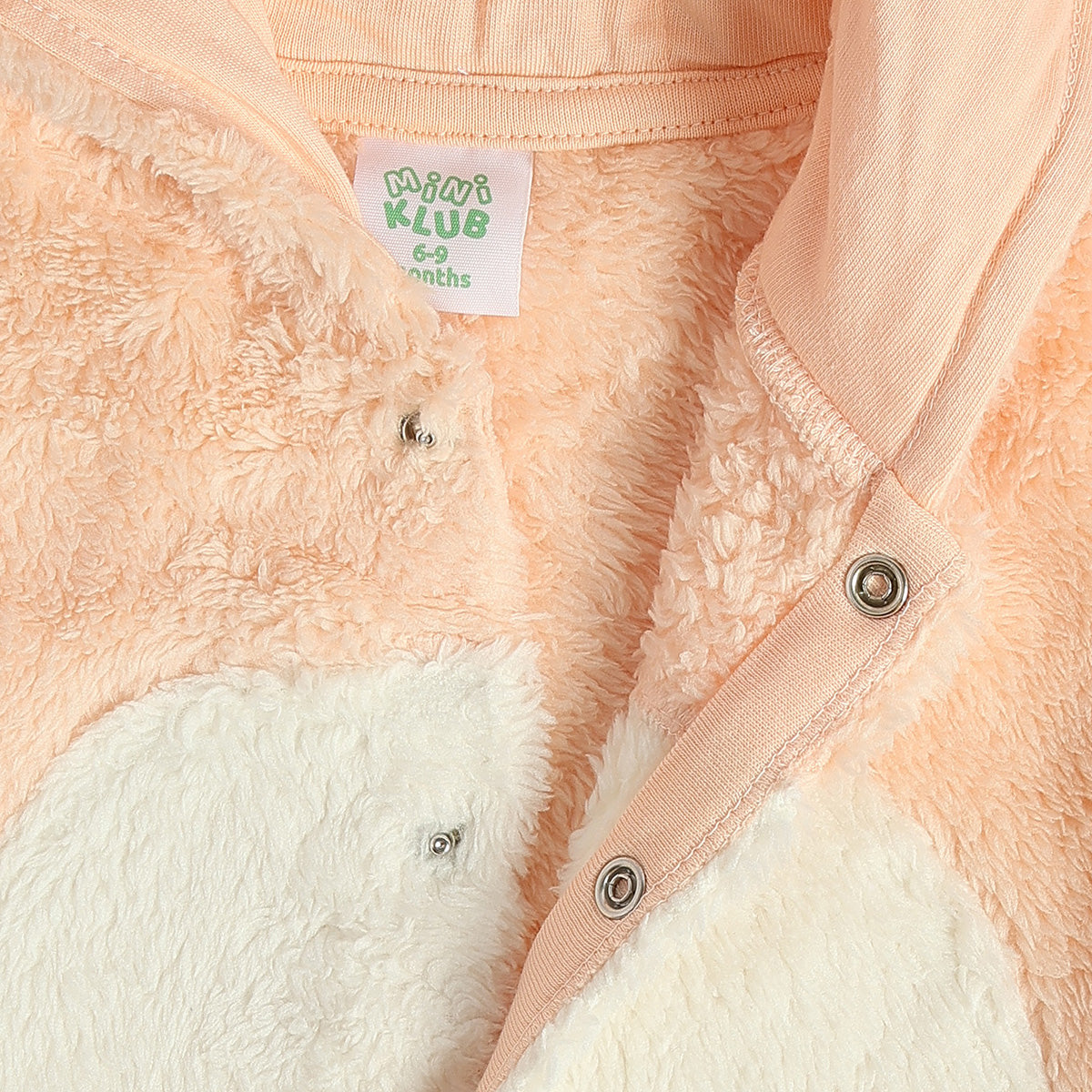 Unisex Peach Front Open Sleep Suit