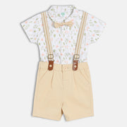 Boys White/Brown Coordinate Set