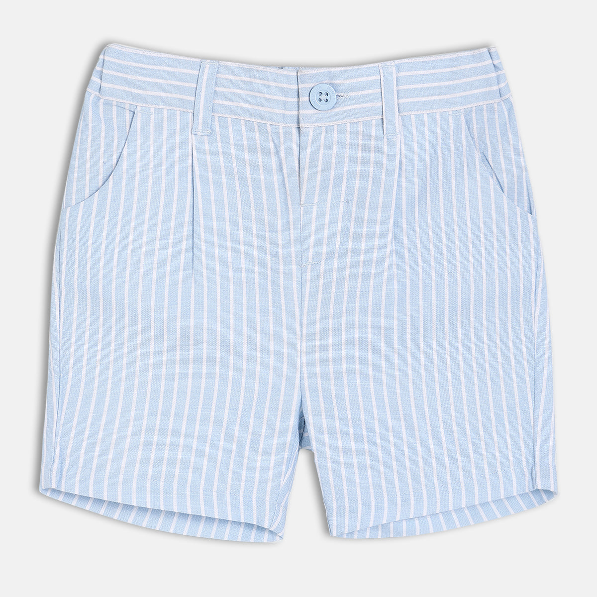 Baby Boys Formal Shirt, Waistcoat And Shorts Set , Light Blue And White
