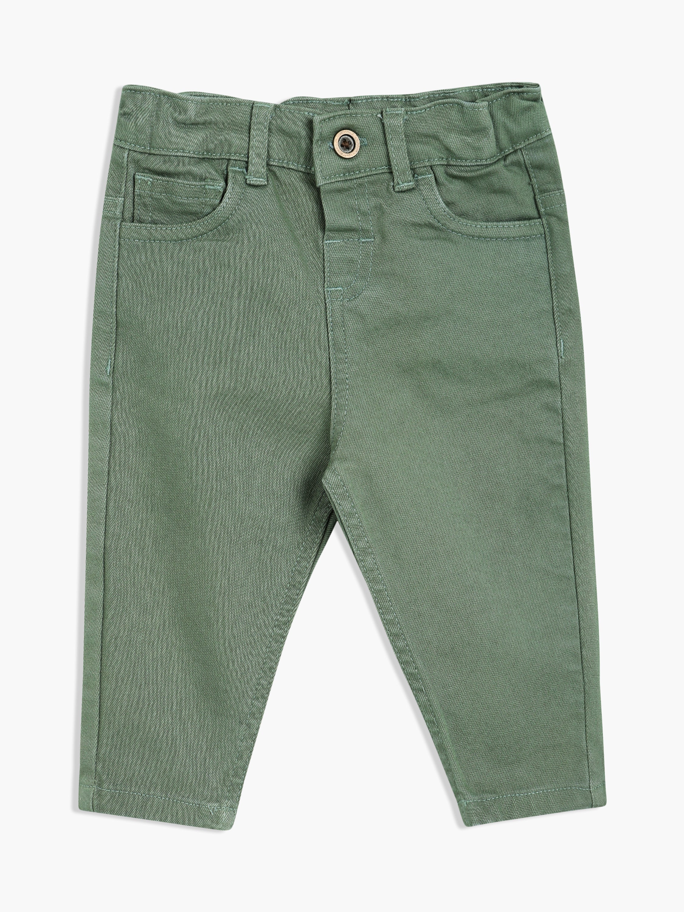 Boys Olive Denim Pant