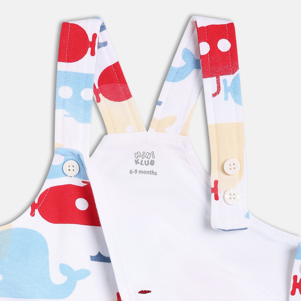Boys Red/Multi Short Sleeve Dungaree Set