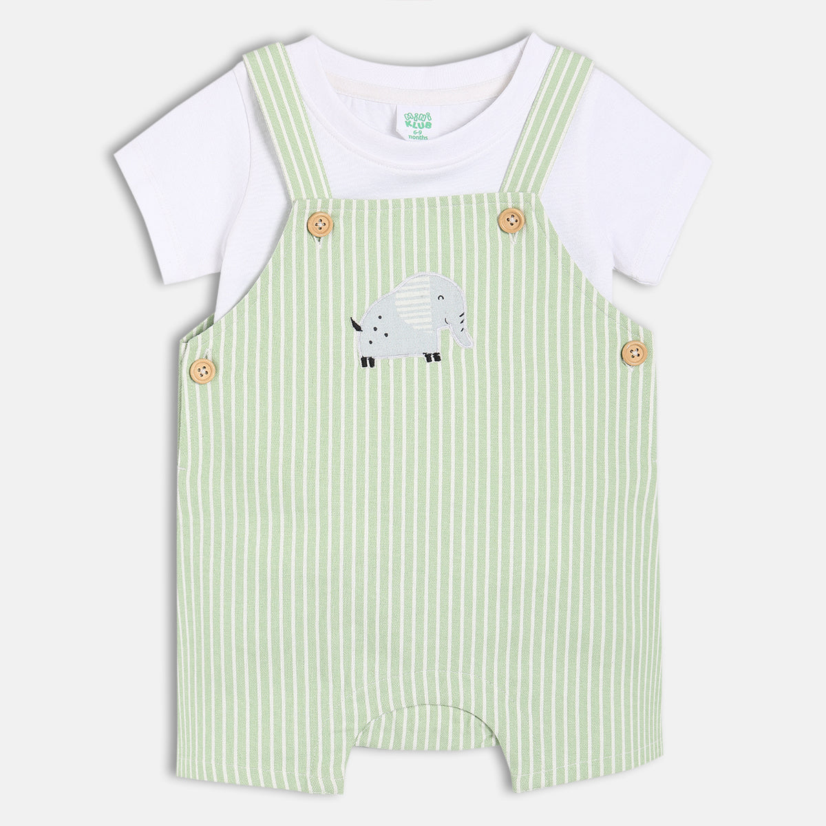 Boys White Dungaree Set