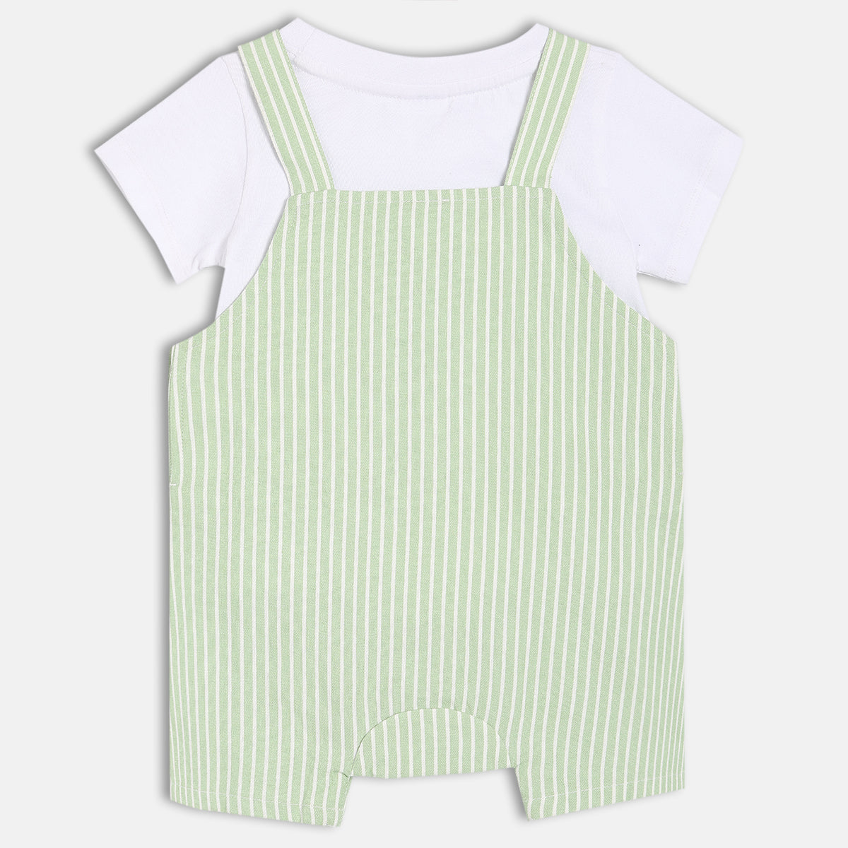 Boys White Dungaree Set