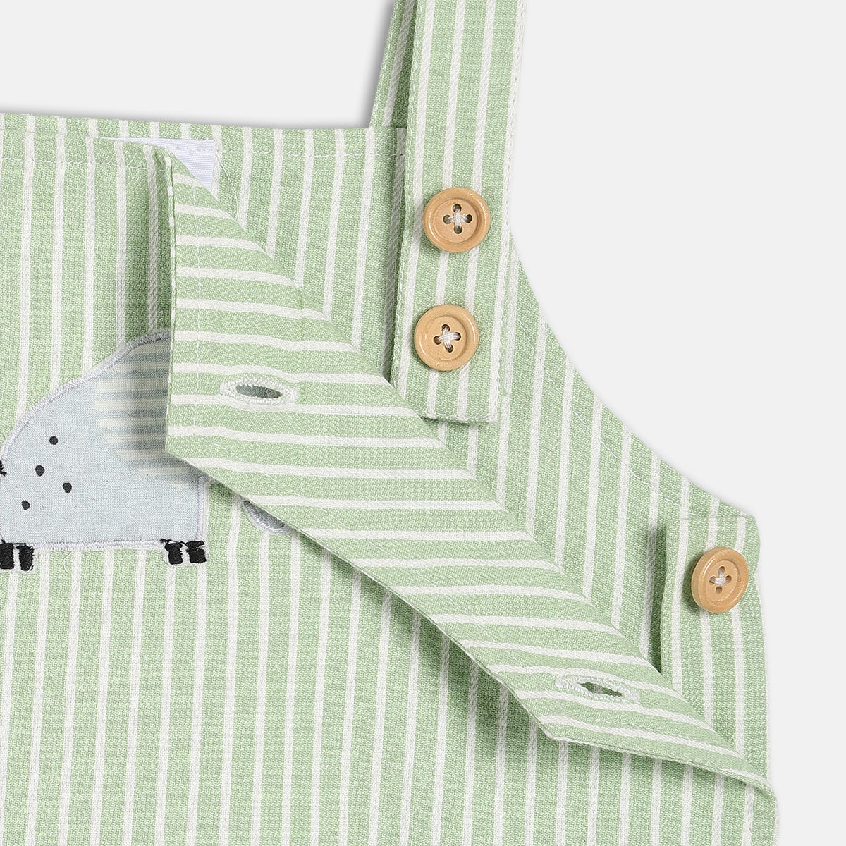 Boys White Dungaree Set