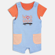 Boys Orange/Blue Dungaree Set