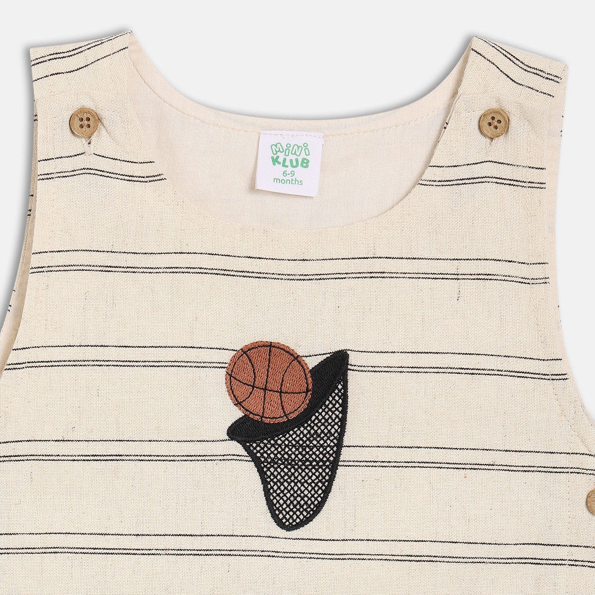 Boys Beige Dungaree Set