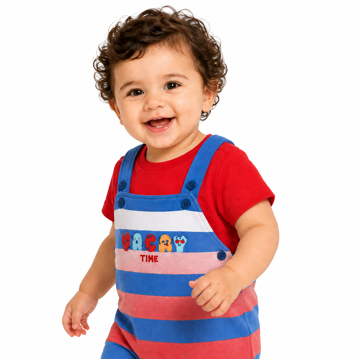 Boys Red Short Sleeve Dungaree Set