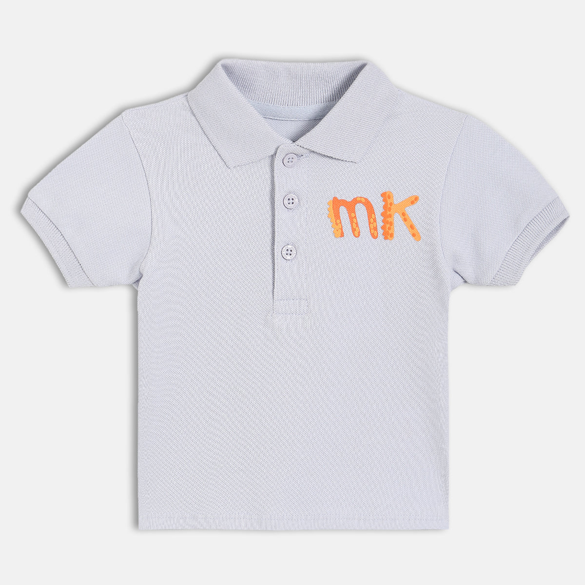 Boys Solid Polo T-Shirt , Light Grey