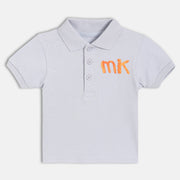 Boys Solid Polo T-Shirt , Light Grey