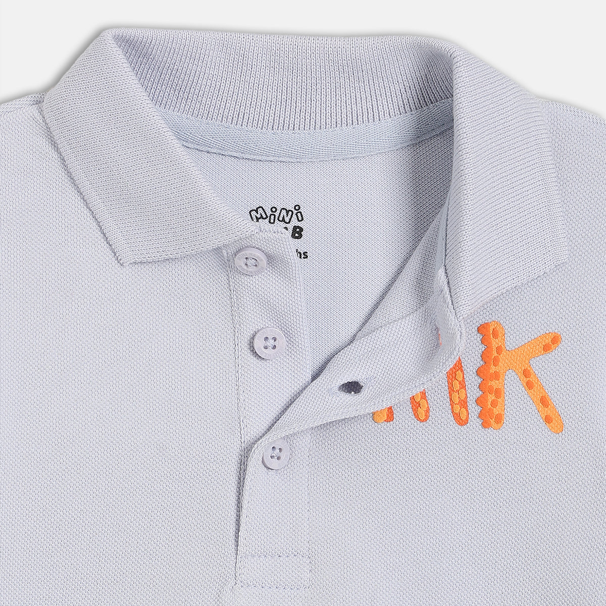 Boys Solid Polo T-Shirt , Light Grey