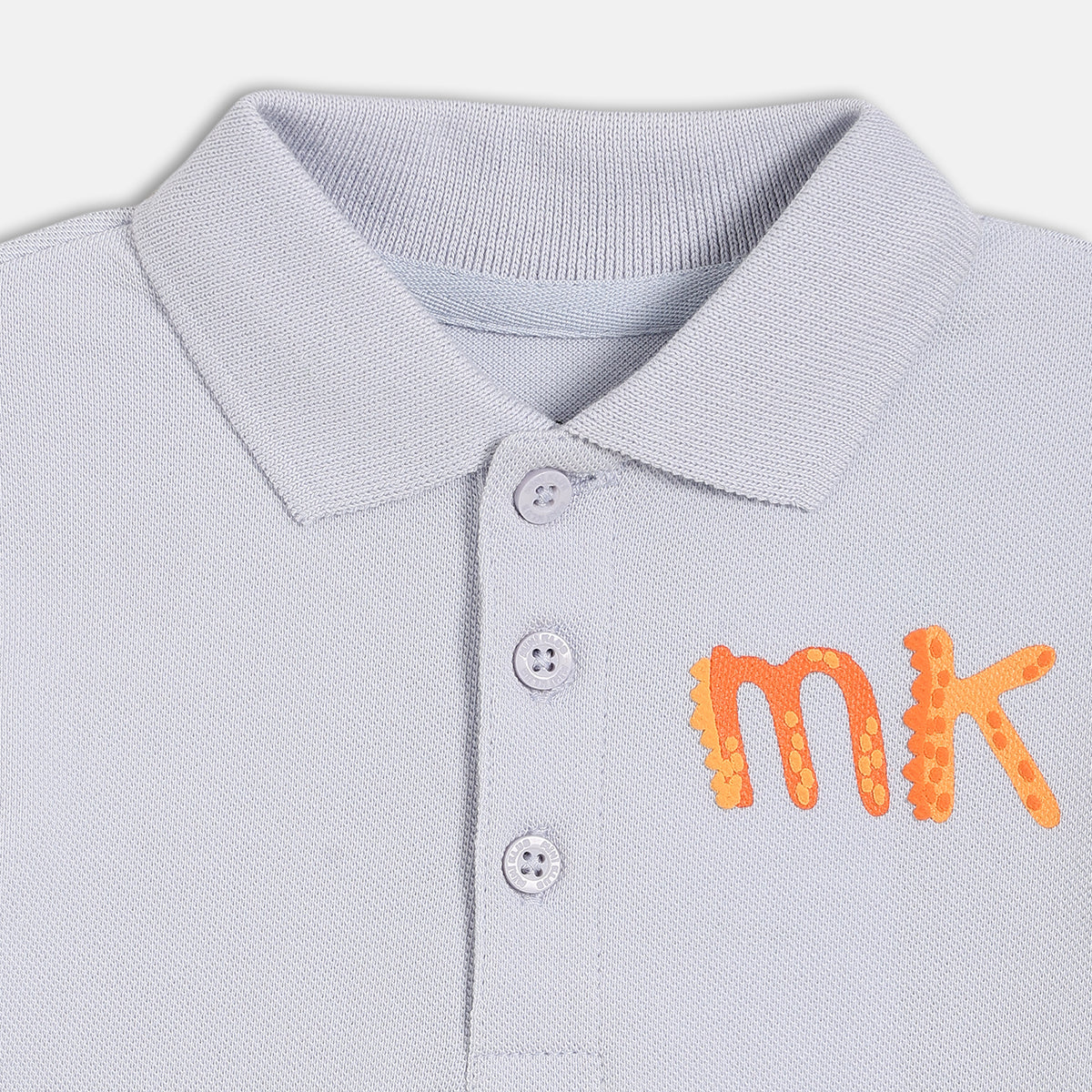 Boys Solid Polo T-Shirt , Light Grey