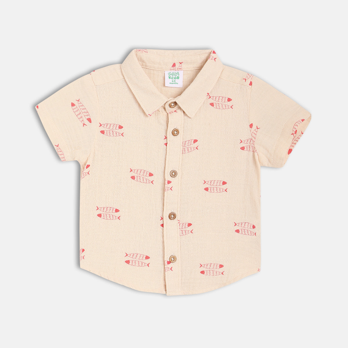 Boys Beige Short Sleeve Shirt
