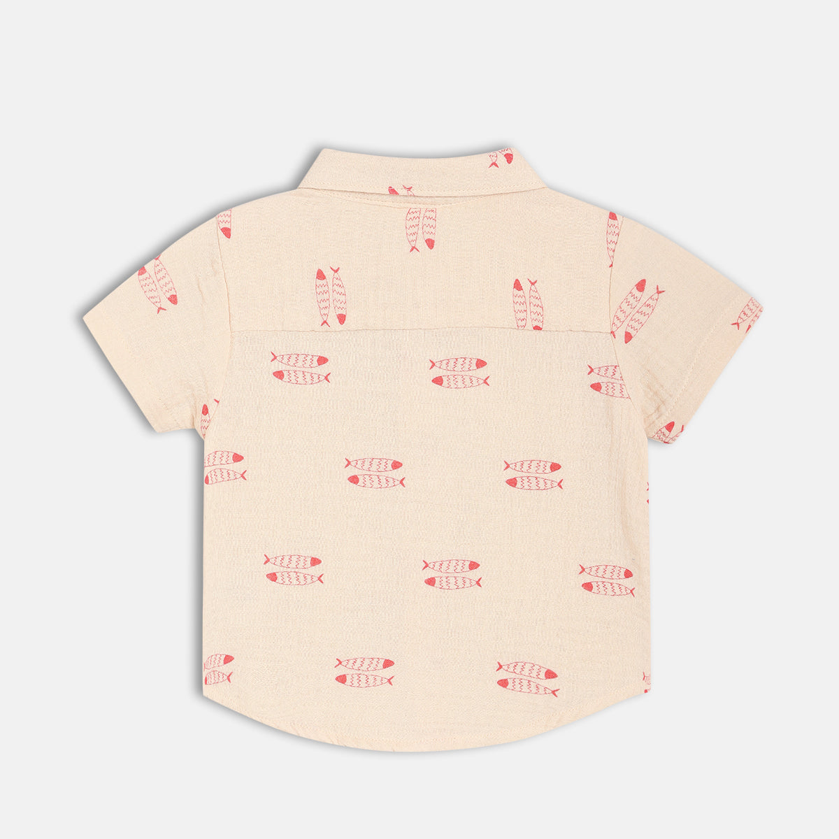 Boys Beige Short Sleeve Shirt