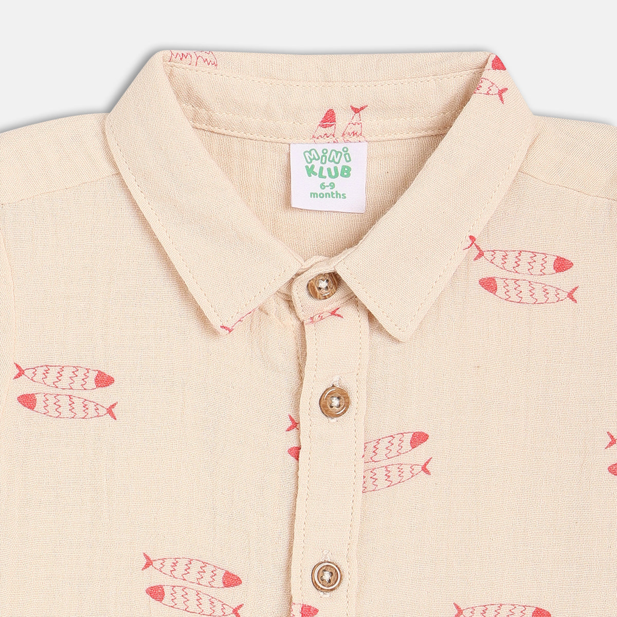 Boys Beige Short Sleeve Shirt