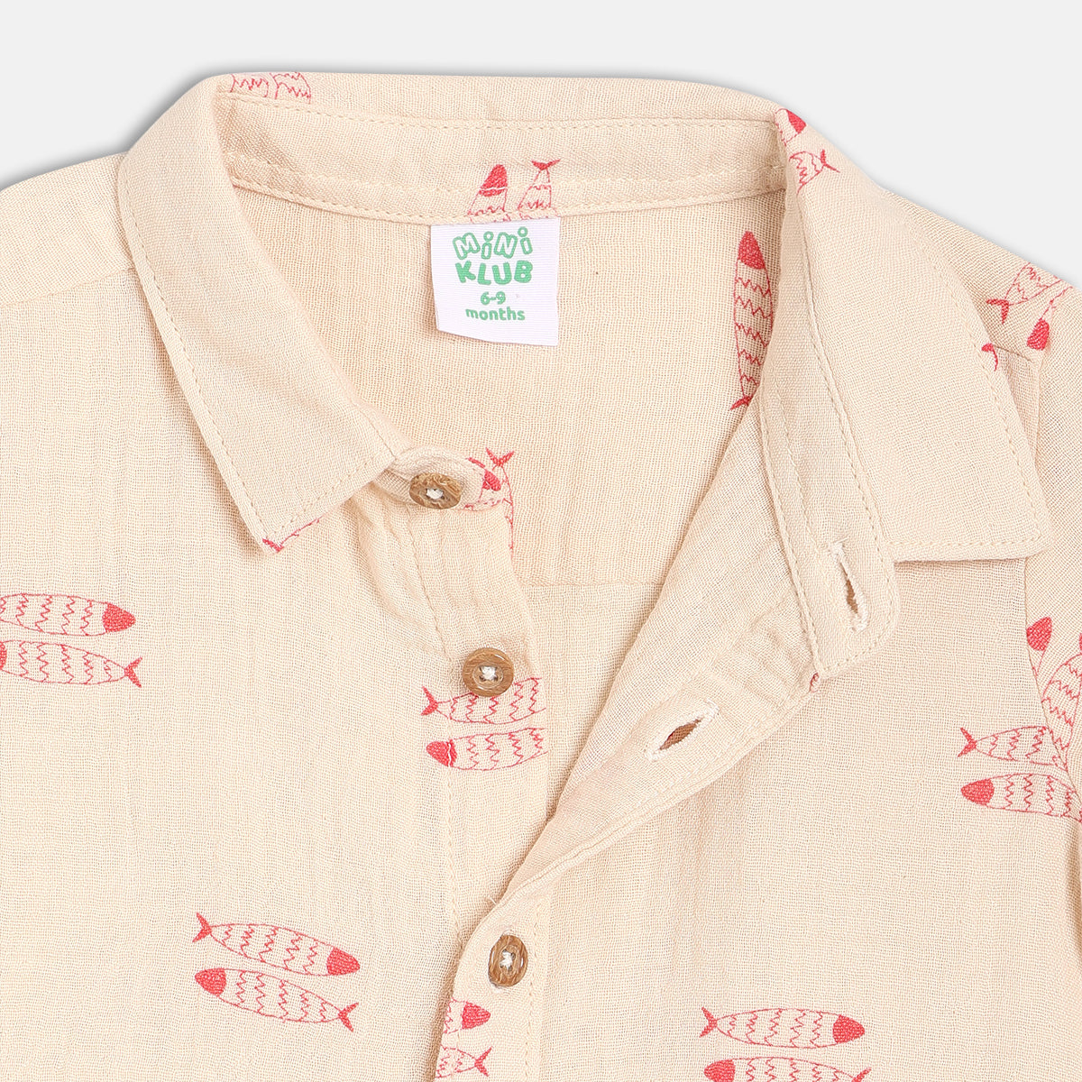 Boys Beige Short Sleeve Shirt