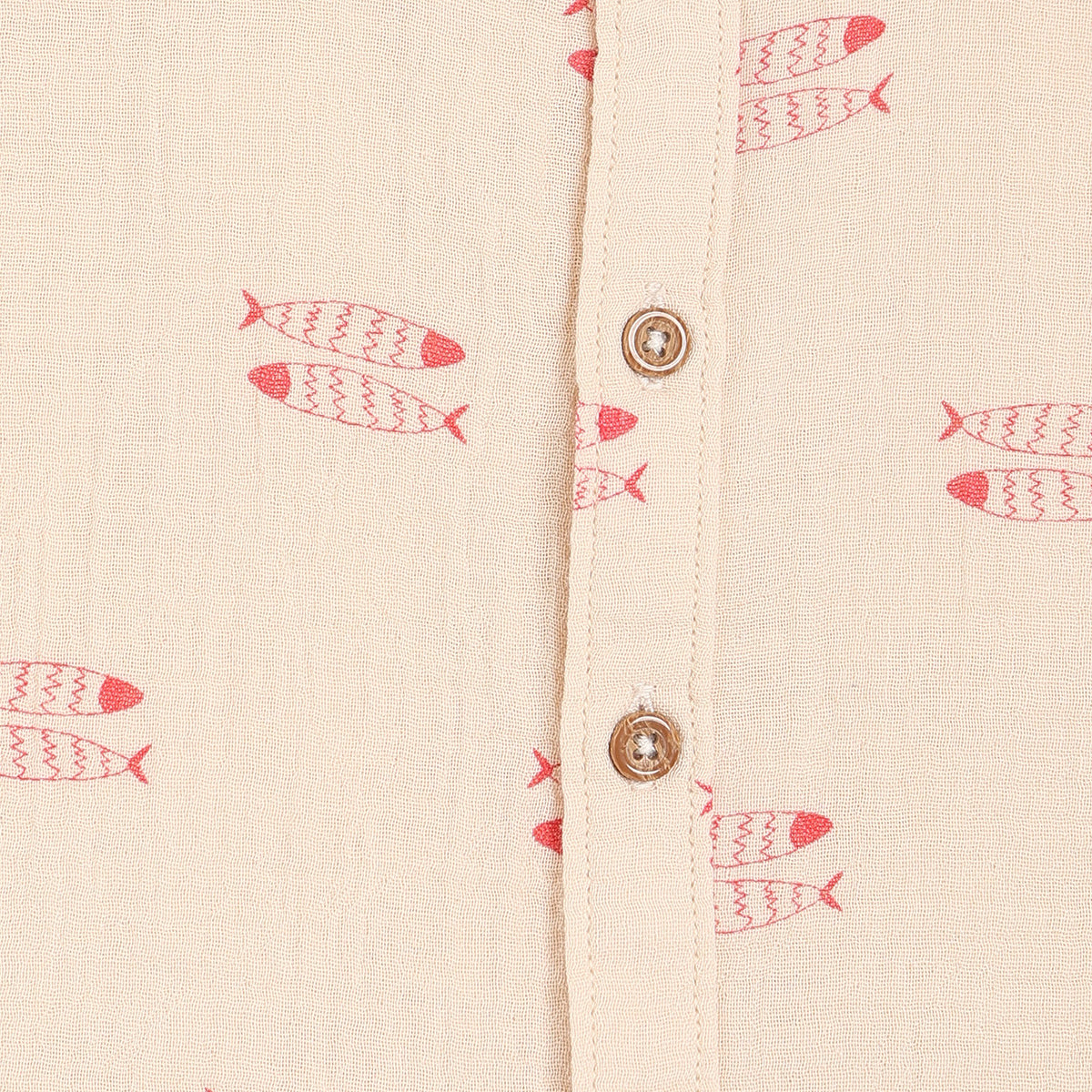 Boys Beige Short Sleeve Shirt