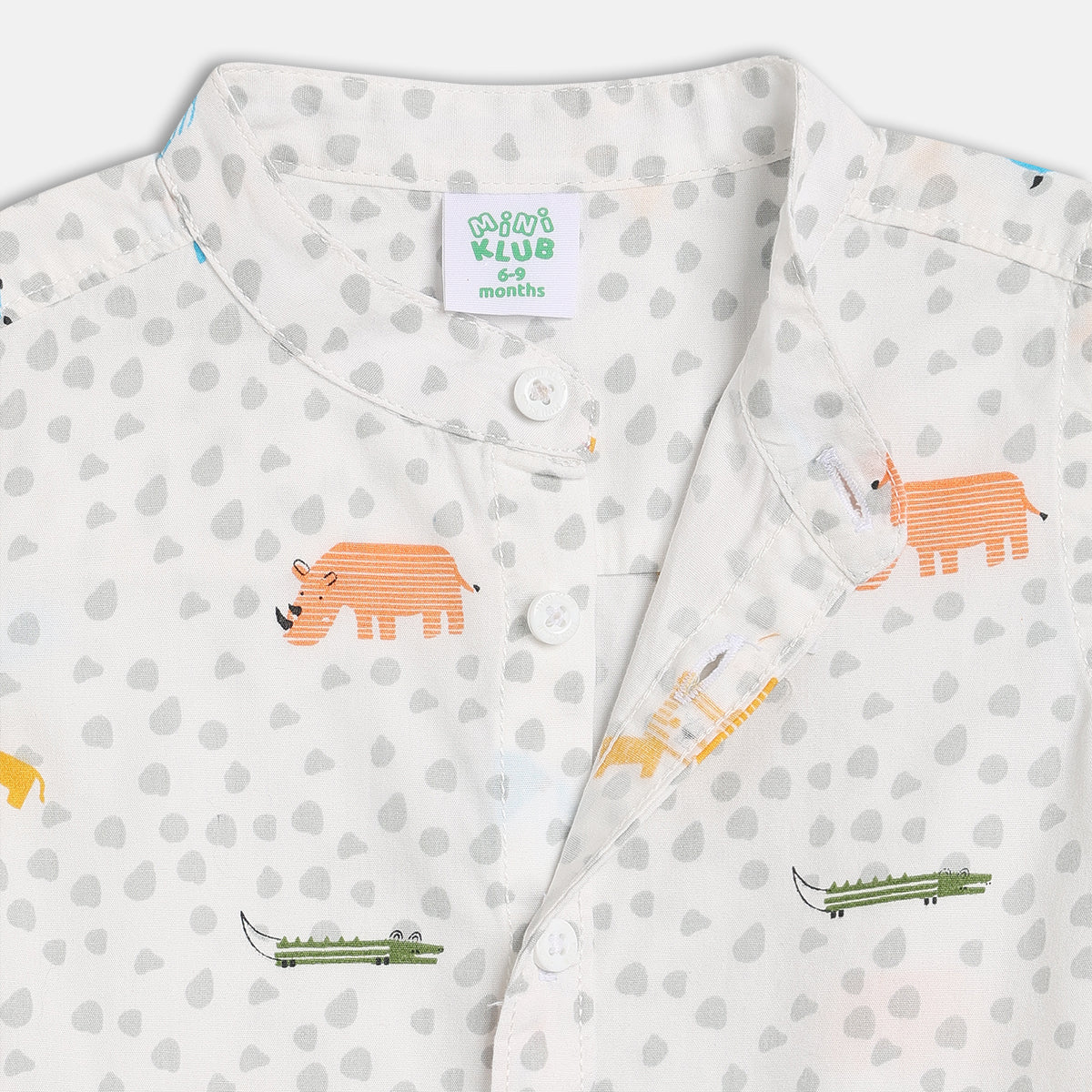 Baby Boys Animal Print Shirt, Off White