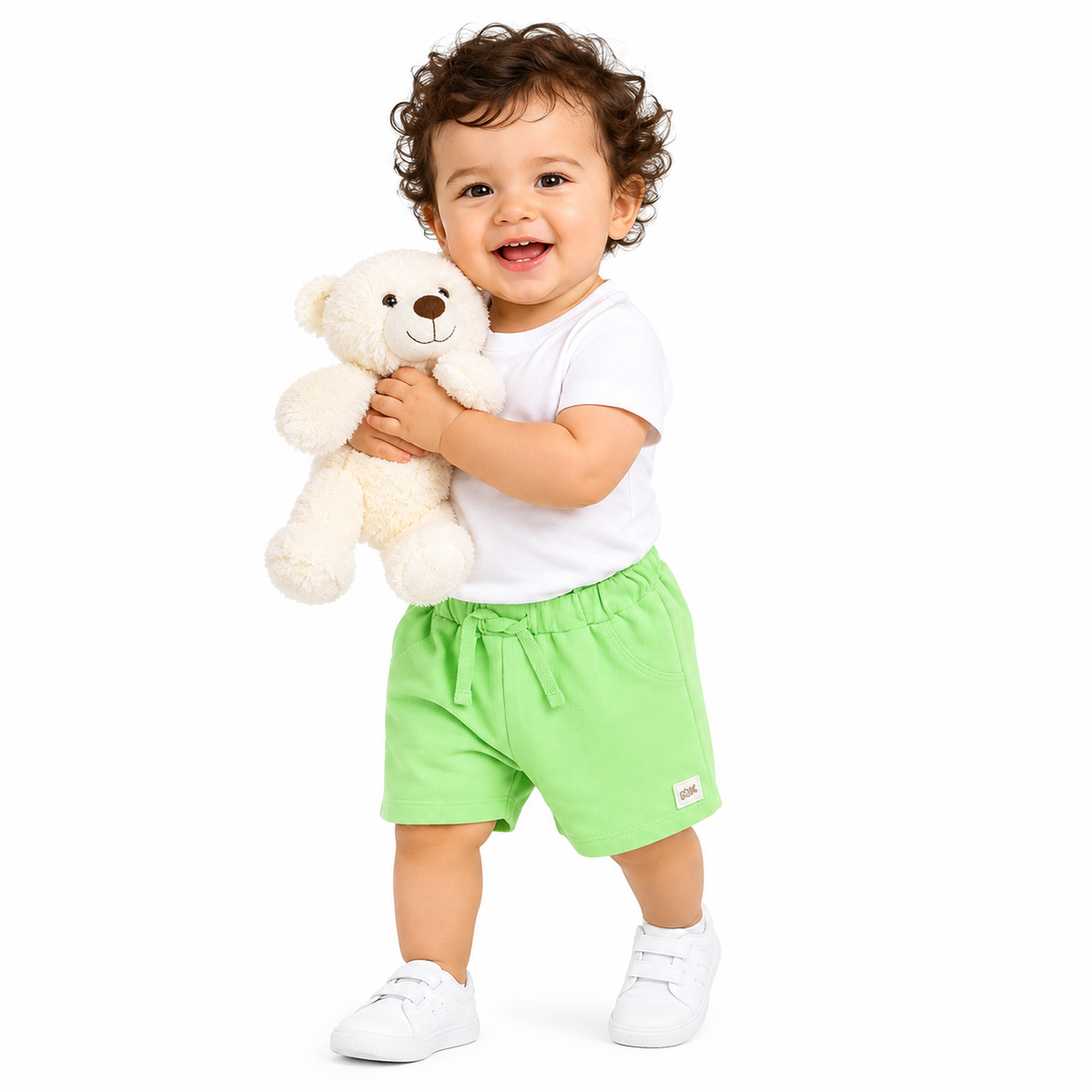 Boys Green Elasticated Shorts
