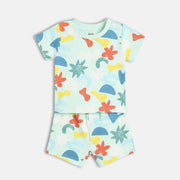 Boys Blue Collar Top And Bottom