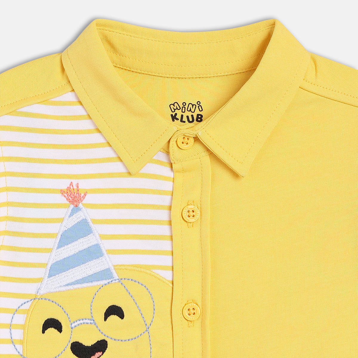 Baby Boys Smiley Print Shirt And Shorts Set, Yellow And White