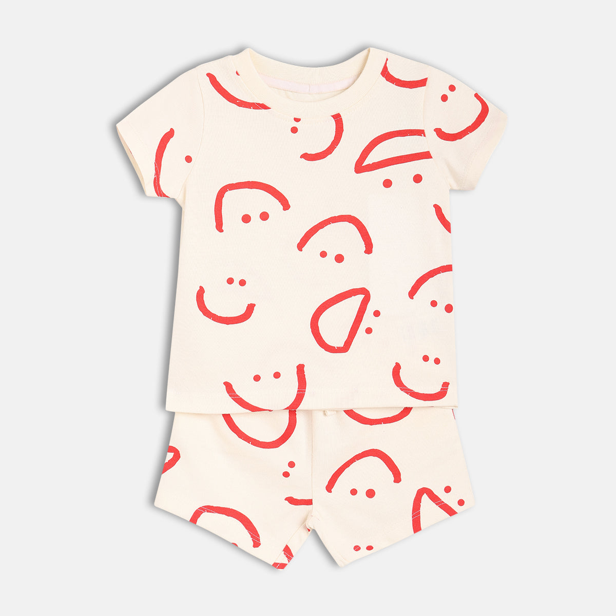 Boys White Short Sleeve Top And Bottom
