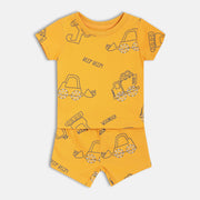 Boys Yellow Short Sleeve Top And Bottom
