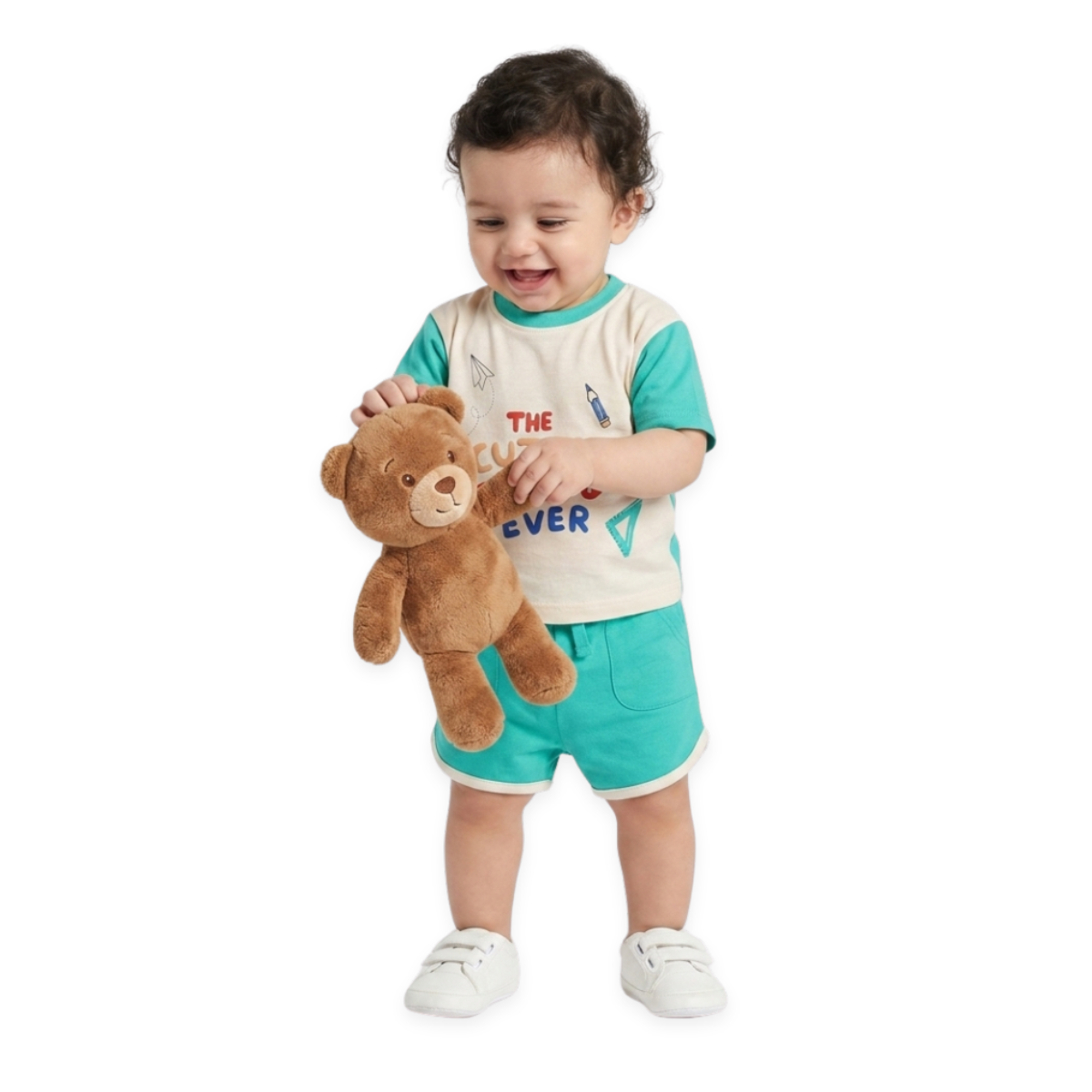 Boys Green Short Sleeve Top And Bottom