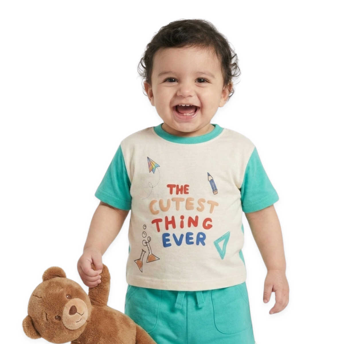 Boys Green Short Sleeve Top And Bottom