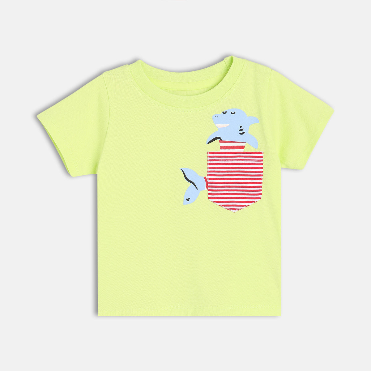 Baby Boys Shark Print T-Shirt, Light Green