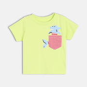 Baby Boys Shark Print T-Shirt, Light Green