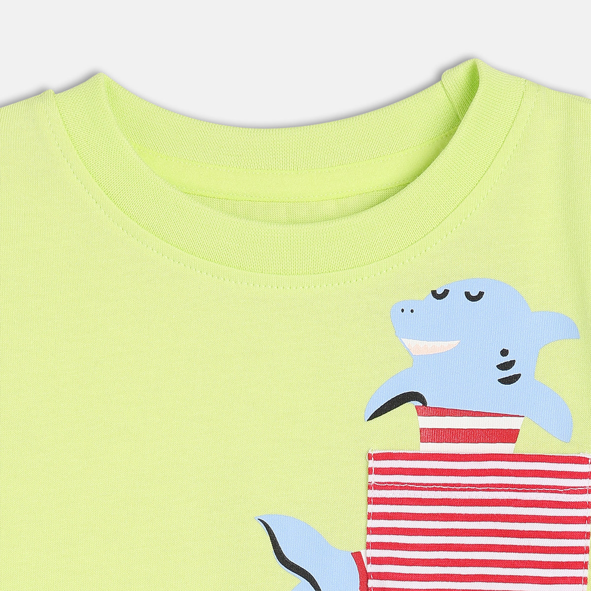 Baby Boys Shark Print T-Shirt, Light Green