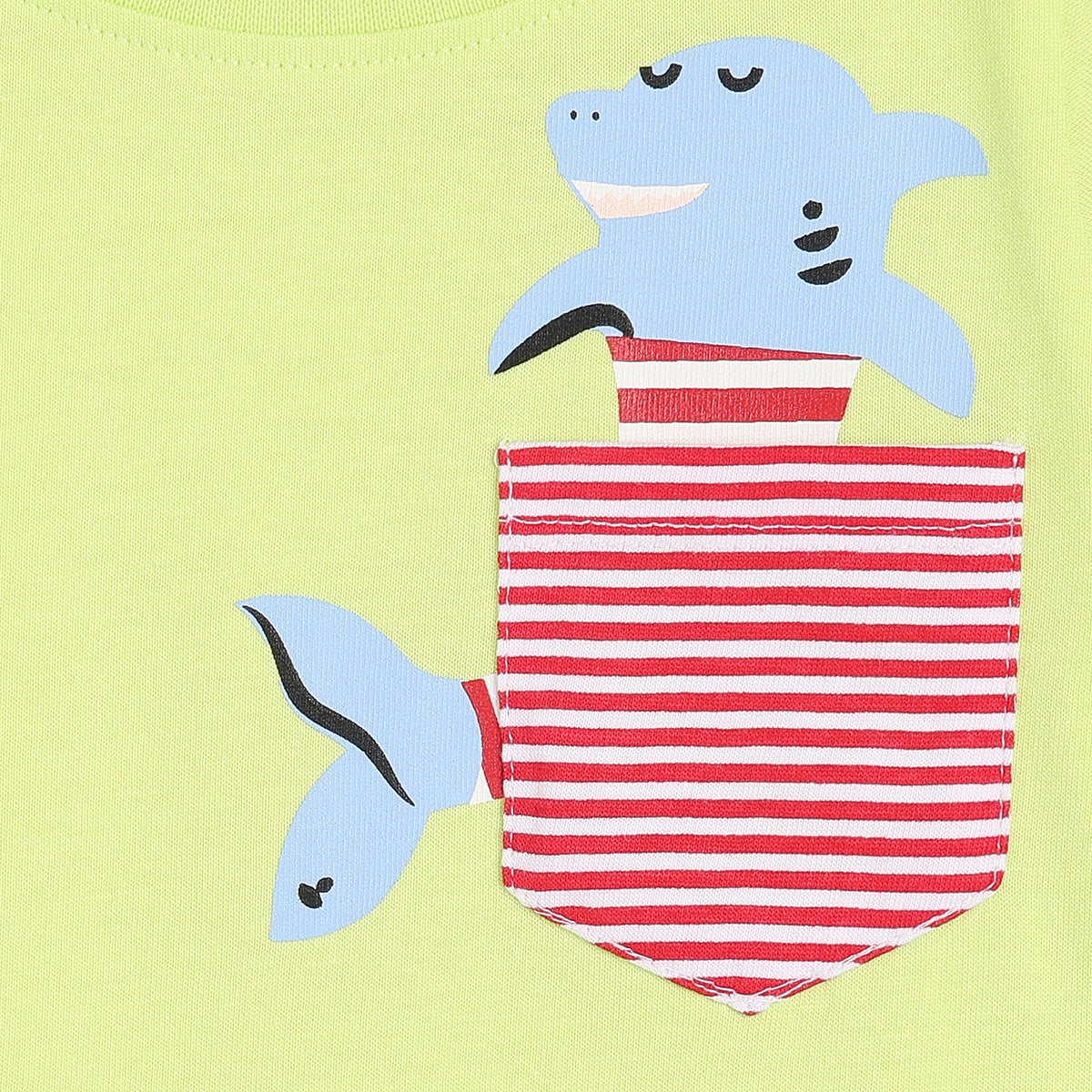 Baby Boys Shark Print T-Shirt, Light Green