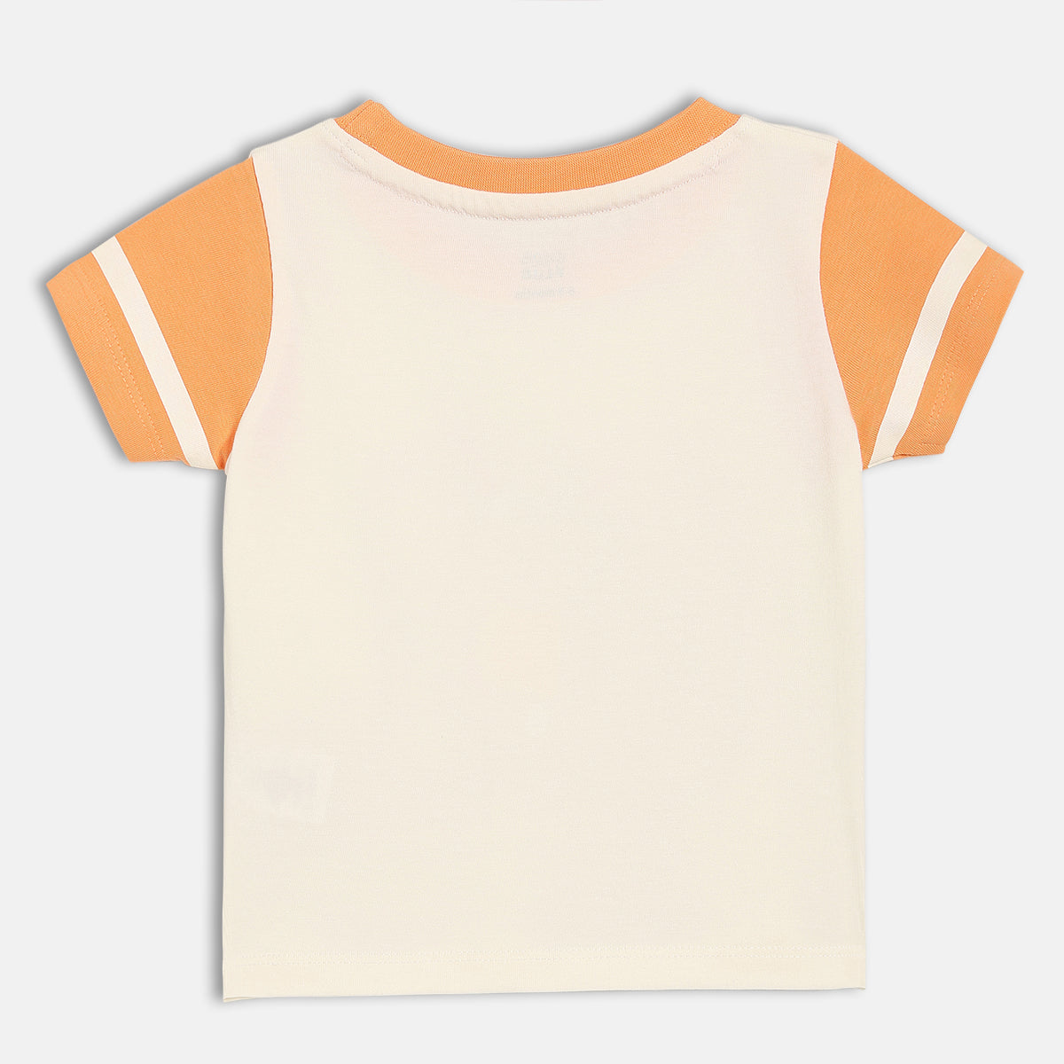 Baby Boys Bunny Print T-Shirt, Off White And Orange