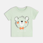 Baby Boys Bear Print T-Shirt , Mint Green